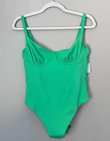We Wore What Danielle 3.0 Underwire One Piece Swimsuit Bright Green L