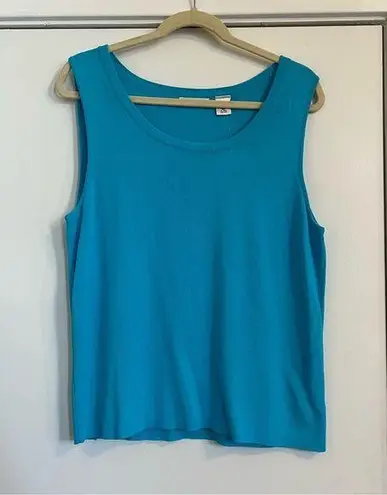 Laura Ashley Y2K turquoise blue tank top shell women’s size large sleeveless