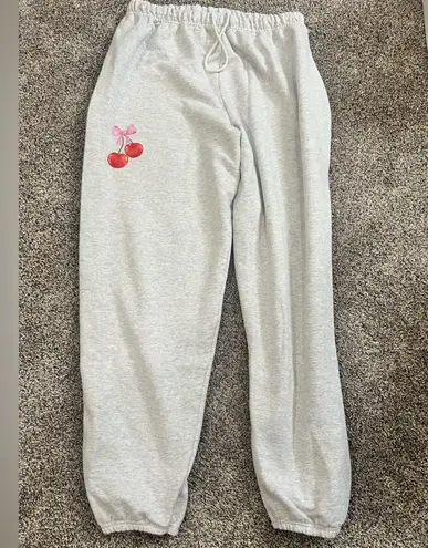 Gray Sweatpants Boutique with Cherry graphic Size XXL