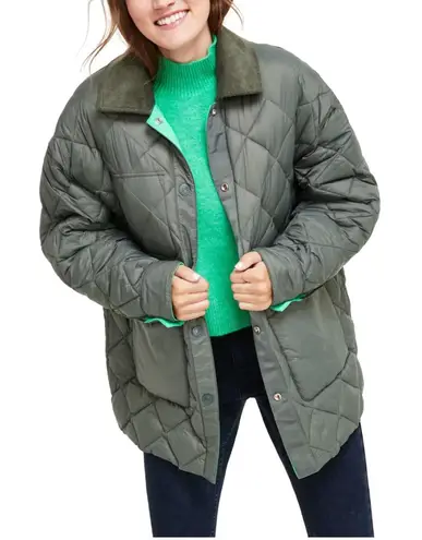 Calvin Klein Womens Reversible Barn Quilted Jacket Green XL