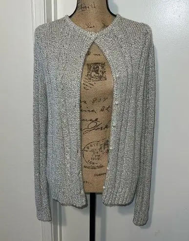 Jennifer Moore  Grey Button Up Sweater