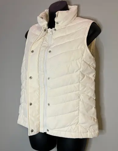 Talbots Duck Down Filled Ivory Puffer Vest Women SP Full Zip Fall