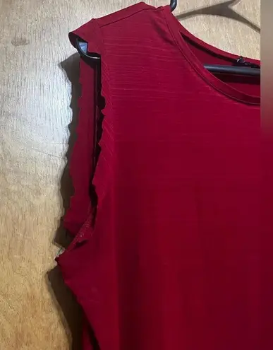 Wine Top with cut off Sleeves Red Size XL
