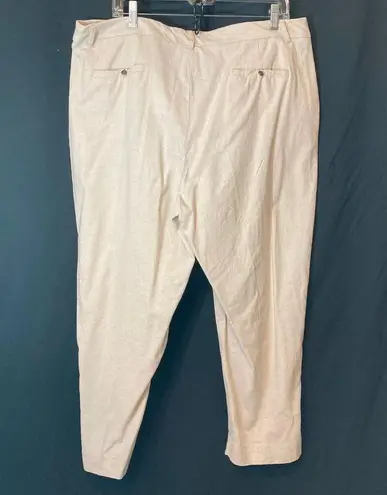Cathy Daniels Linen Blend Beige Cream Capri High Rise Cropped Ankle Pants - Image 11