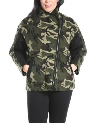 BLQ Basiq shearling camo jacket size 0= Size Small