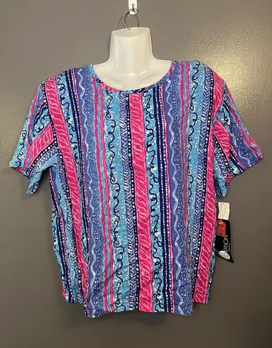 Vintage First Option Shirt Womens Large Abstract Rayon Lined Made USA 90s