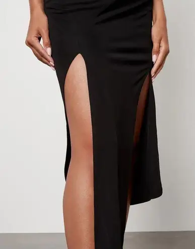 Helmut Lang Turtleneck Faux Leather Dress in Black XSmall New Womens Midi Jersey