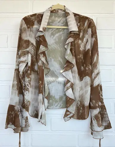 Commense Women's Large Brown Ruffled Modern Vintage