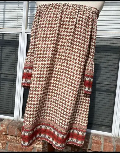Carolina belle off the shoulder geometric floral dress / 4 / Excellent condition