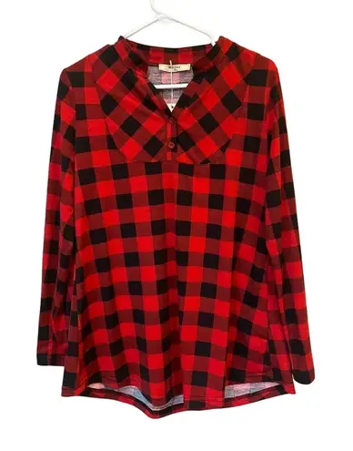 Miusey Red Black Buffalo Plaid V