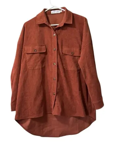 Petal + Pup Women's Long Sleeve Button Down Tunic Top Size Small Cotton Blend