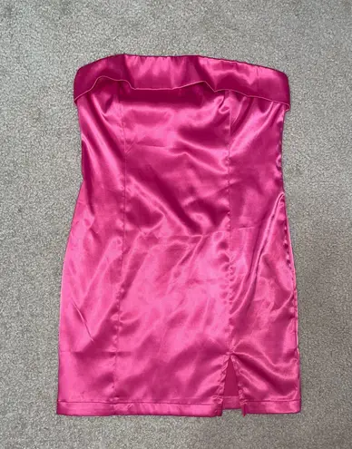 Pink Satin Mini Dress