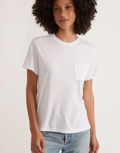 Marine layer Boyfriend Crew Tee in White Size Medium Oversized