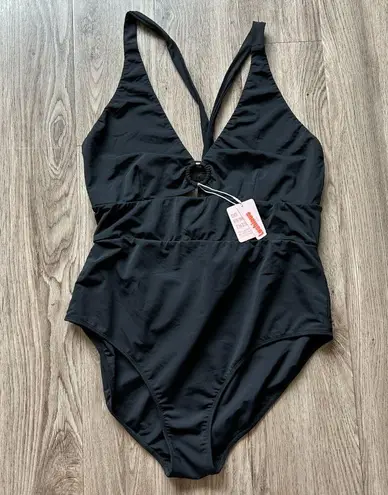 Lushious Disco One Piece Large Chest Swim Suit Black Size Splendid (2X) NWT