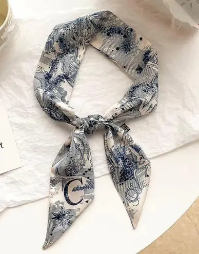 Initial / Letter C Thin Purse Scarf / Hairband / Scarf