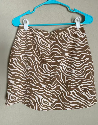 Francesca's Zebra Brown Mini Skirt