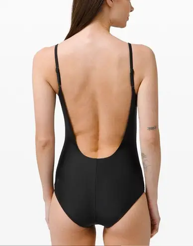 Lululemon  Waterside Black One-Piece Swimsuit B/C Cup, Medium Bum Coverage - S