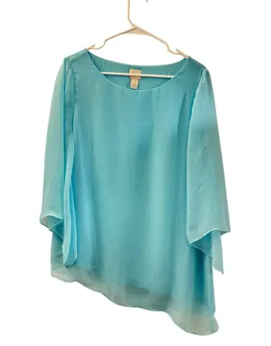 Chico's Chico’s Light Blue Blouse Size 1 (M/8-10) Polyester Shell Rayon Lining - Image 1