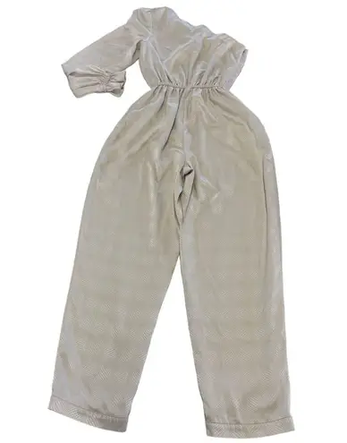 Love, Whit by Whitney Port Jumpsuit Womens 4 Ivory Jacquard One Shoulder Stretch White