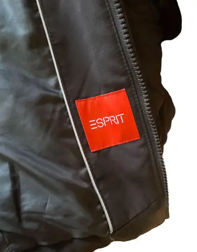 Esprit waterproof brown hooded quilted zip up jacket , M