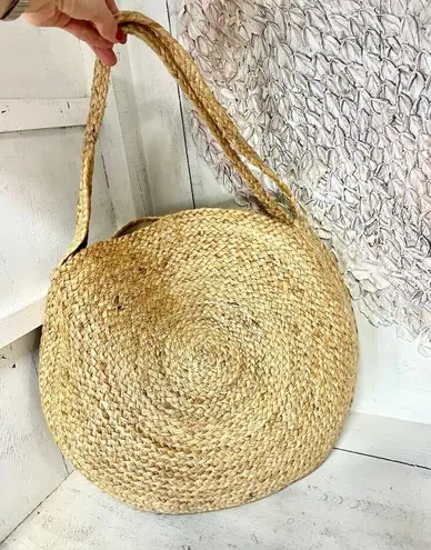 NEW Muche Muchette Milagro Braided Straw Round Shoulder Handbag Beige One Size