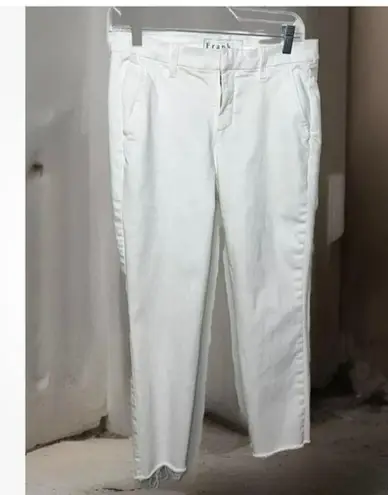 Frank & Eileen Pants Cotton Flax Twill Wicklow Italian Chino Chalk Slacks A48 White Size 6