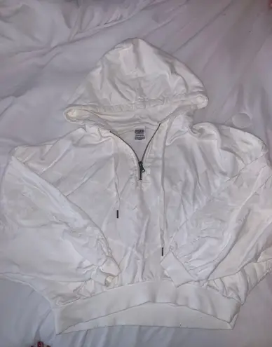 PINK - Victoria's Secret PINK Victoria’s Secret White Crop Hoodie