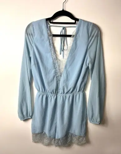 Hommage  Los Angeles blue romper lace trim women’s medium