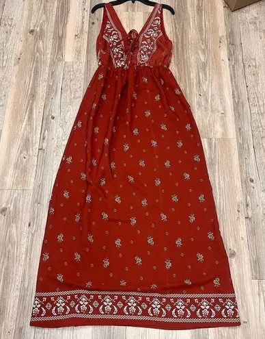 Boutique maxi dress floral size small rust