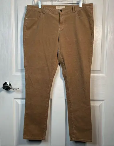 MICHAEL Michael Kors Sz 12 Brown Tan Straight Leg Corduroy Pants Cords