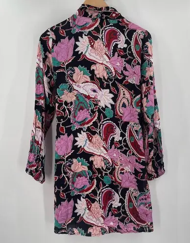 Kate & Mallory NEW Wrap Top Shawl Collar Size Small NWOT Black Floral Long