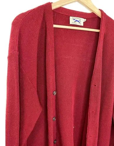 JC Penny Vtg  Red Knit Long Sleeve Cardigan Sweater Women's Size X-Large Tall XLT