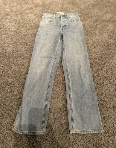 Denim Forum Women's the Arlo High Rise Straight 28L Jeans W25 Blue Size 25