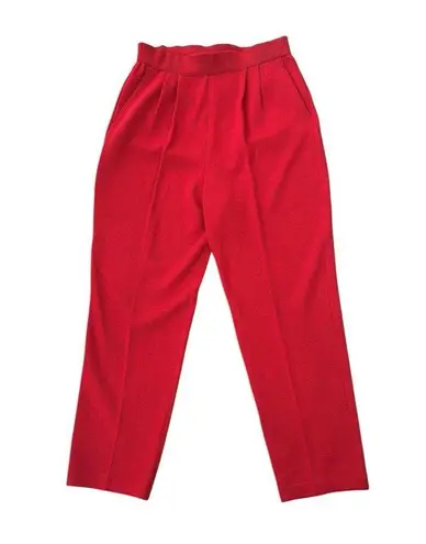St. John Collection Santana Knit Marie Gray Red Crop Pants Pleated Pocket Size 6