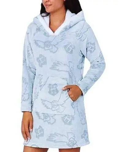 Harry Potter Hogwarts Hooded Bath Robe Cover Up Hoodie ~ Women's Bathrobe LARGE