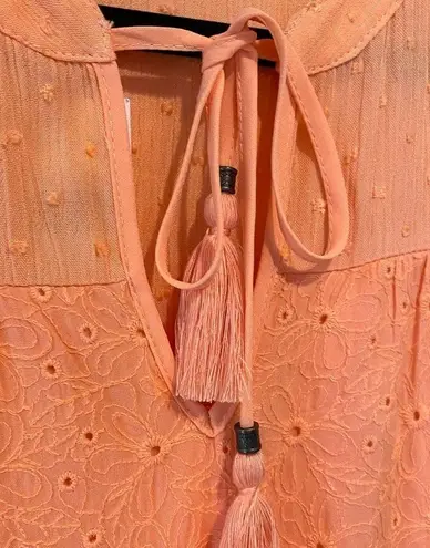 Kate & Sam dress NEW coral orange dress Swiss dot & eyelet lined small