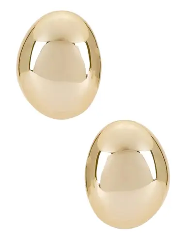 Ettika Smooth Dome Earrings in Gold New Womens Pebble