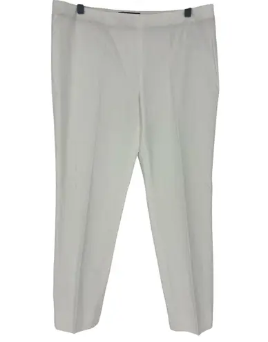 Piazza Sempione Emanuela White Cotton Blend Side-Zip Trousers Made in Italy