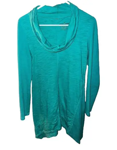 Neon Buddha Teal Green Cowlneck Tunic Hoodie Size XS