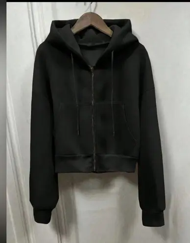 SheIn INAWLY Plus Size Solid Color Hooded Sweatshirt With Drawstring