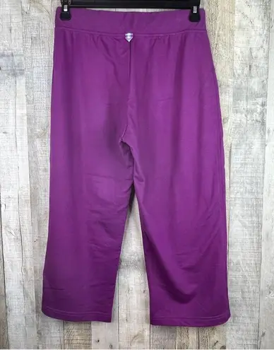 Hanes  Size Medium (8-10) Lightweight Purple Cropped Capri Joggers Stretc…