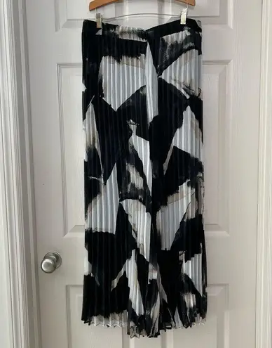 Adrienne Landau Onyx Sheer Wide Leg Pleated Pants Size Large