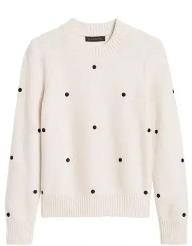 Banana Republic Ivory Sweater with Black Dots