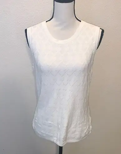 Brooks Brothers knit shell tank top White Roman’s L Sleeveless
