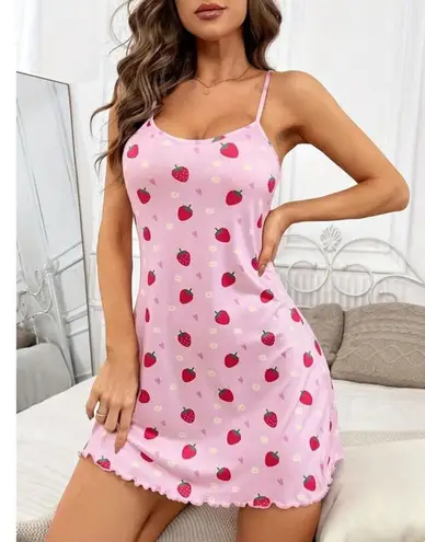 3 for $25. Women Sleepwear nightgown medium Pink Strawberry