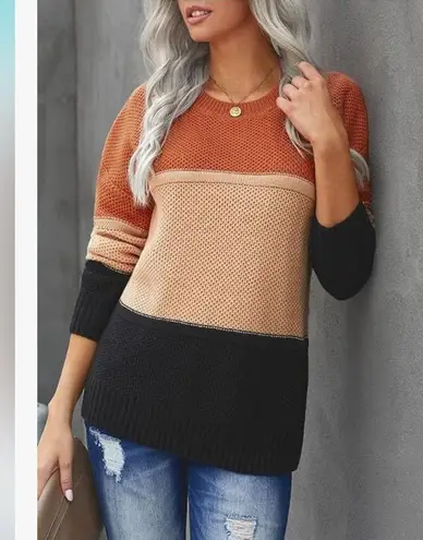 Colorblock Crewneck Sweater