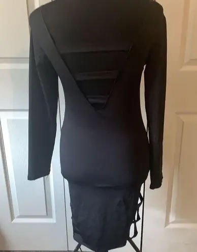 None Black spandex stretchy sexy dress