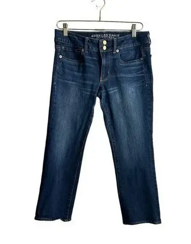 American Eagle  Artist Crop Jeans Women's 8 Dark Blue Wash Stretch Denim