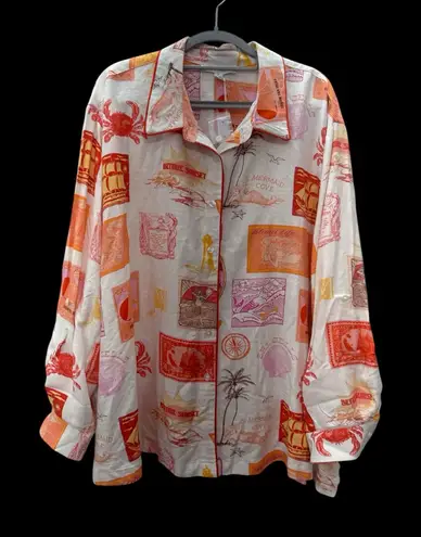 Jane and Delancey Multicolor Printed Button Down Shirt