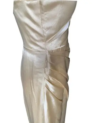 TS Couture -SATIN FEEL CREAM COLOR GOWN-SIZE SMALL